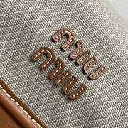 	 Miu Miu Cornflower Grey/brandy Canvas And Leather Backpack - 29.5X25X12.5cm - 5