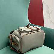 	 Miu Miu Cornflower Grey/brandy Canvas And Leather Backpack - 29.5X25X12.5cm - 4