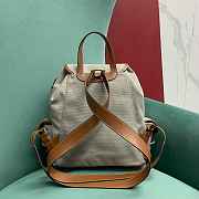 	 Miu Miu Cornflower Grey/brandy Canvas And Leather Backpack - 29.5X25X12.5cm - 2