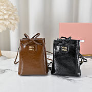 Miu Miu Palisander Naplak Patent Leather Pouch - 17X14X6CM - 1