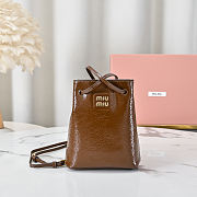 Miu Miu Palisander Naplak Patent Leather Pouch - 17X14X6CM - 2