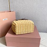 Miu Miu Wicker And Leather Tote Bag  - 6