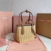 Miu Miu Wicker And Leather Tote Bag  - 4