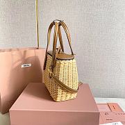 Miu Miu Wicker And Leather Tote Bag  - 3