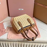 Miu Miu Wicker And Leather Tote Bag  - 5