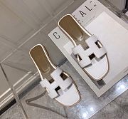 Hermes Oran Slides in White - 1