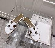 Hermes Oran Slides in White - 6