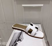 Hermes Oran Slides in White - 5