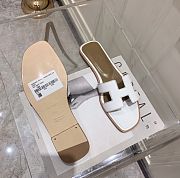 Hermes Oran Slides in White - 4