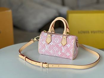 Louis Vuitton Mini Speedy in pink denim - 16x10x7.5CM