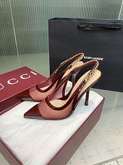 Gucci Signoria slingback pump in Bordeaux Fabric 10.5CM - 1