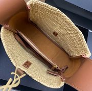 YSL Le 5 à 7 Small raffia shoulder bag in neutrals - 22x22x10cm - 6