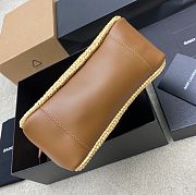 YSL Le 5 à 7 Small raffia shoulder bag in neutrals - 22x22x10cm - 5