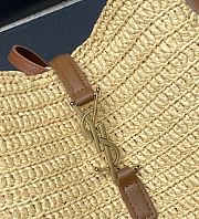 YSL Le 5 à 7 Small raffia shoulder bag in neutrals - 22x22x10cm - 2