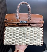 Hermes Gold Swift and Naturel Osier Wicker Picnic Birkin 25 Palladium Hardware - 5