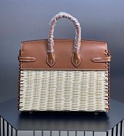 Hermes Gold Swift and Naturel Osier Wicker Picnic Birkin 25 Palladium Hardware - 4