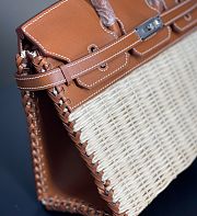 Hermes Gold Swift and Naturel Osier Wicker Picnic Birkin 25 Palladium Hardware - 2