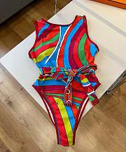 Pucci Iride open-back swimsuit in multicoloured - 1