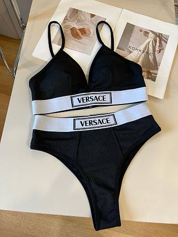 Versace Logo-Jacquard Ribbed Cotton-Blend