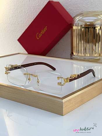 Cartier Rectangular Panthere Frameless Sunglasses