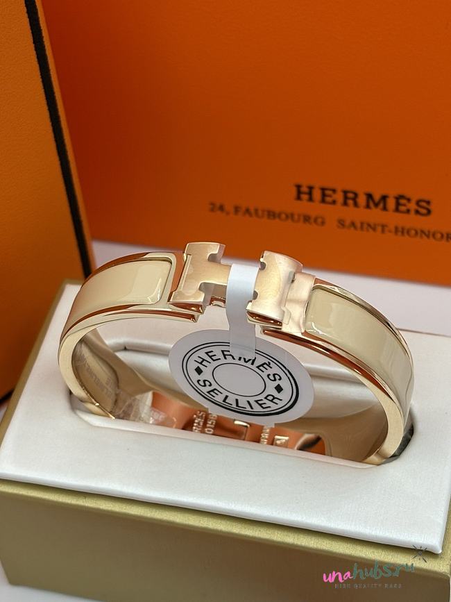 Hermes Clic H bracelet Creme 1.2cm - 1