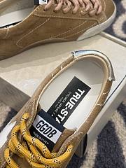 Golden Goose True-Star in tobacco-colored suede with white star and platinum heel tab - 4