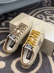 Golden Goose True-Star in creme suede with white star and platinum heel tab - 5