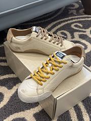 Golden Goose True-Star in creme suede with white star and platinum heel tab - 4