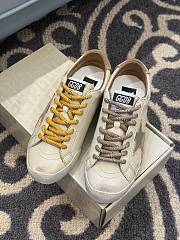 Golden Goose True-Star in creme suede with white star and platinum heel tab - 2