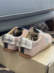 Golden Goose True-Star in pink suede with white star and platinum heel tab - 5