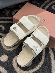 Prada Leather Slides in white/black - 2