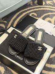 Chanel Pearl Slides in Black/White - 2