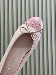 CHANEL Lambskin CC Cap Toe Ballerina Flats 37 Pink Light Pink - 4