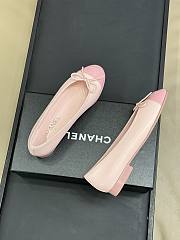 CHANEL Lambskin CC Cap Toe Ballerina Flats 37 Pink Light Pink - 2