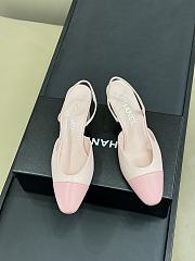 CHANEL Lambskin CC Cap Toe Slingback Light Pink - 6