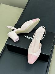 CHANEL Lambskin CC Cap Toe Slingback Light Pink - 5