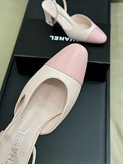 CHANEL Lambskin CC Cap Toe Slingback Light Pink - 4