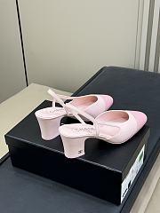 CHANEL Lambskin CC Cap Toe Slingback Light Pink - 3