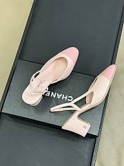 CHANEL Lambskin CC Cap Toe Slingback Light Pink - 2