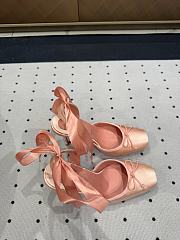 Christian Louboutin Cassia Lace Up 100mm Strappy Pumps Crepe Satin Pink - 5