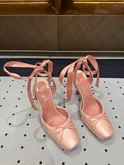 Christian Louboutin Cassia Lace Up 100mm Strappy Pumps Crepe Satin Pink - 4