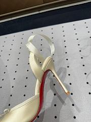 Christian Louboutin Cassia Lace Up 100mm Strappy Pumps Crepe Satin White - 6