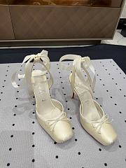 Christian Louboutin Cassia Lace Up 100mm Strappy Pumps Crepe Satin White - 3