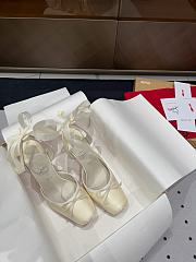 Christian Louboutin Cassia Lace Up 100mm Strappy Pumps Crepe Satin White - 2