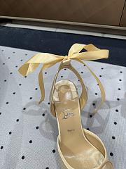 Christian Louboutin Cassia Lace Up 100mm Strappy Pumps Crepe Satin Creme - 4