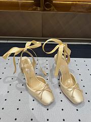 Christian Louboutin Cassia Lace Up 100mm Strappy Pumps Crepe Satin Creme - 3