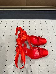 	 Christian Louboutin Cassia Lace Up 100mm Strappy Pumps Crepe Satin Red - 6