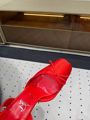	 Christian Louboutin Cassia Lace Up 100mm Strappy Pumps Crepe Satin Red - 5