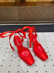 	 Christian Louboutin Cassia Lace Up 100mm Strappy Pumps Crepe Satin Red - 3