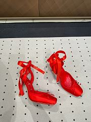 	 Christian Louboutin Cassia Lace Up 100mm Strappy Pumps Crepe Satin Red - 2